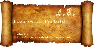 Lazarovics Bertold névjegykártya